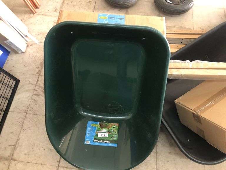Green Thumb Poly Wheel Barrow w/Looped Handle "Assembly Required"