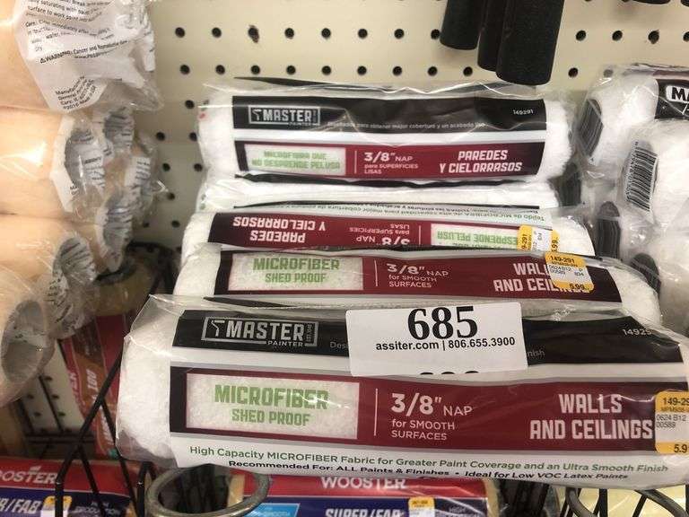 (6) Master Painter 3/8"NAP Roller Covers 9"