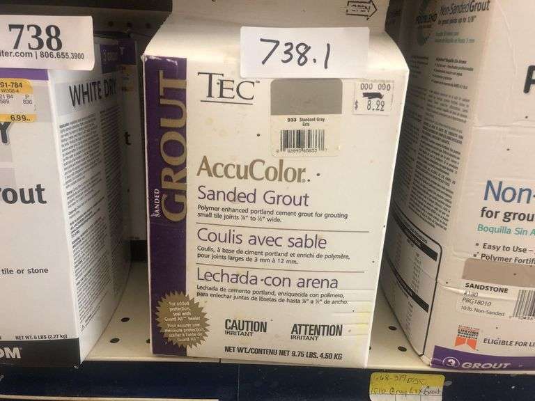 (2) Tec 9.75lb Accucolor Sanded Grout, Standard Grey
