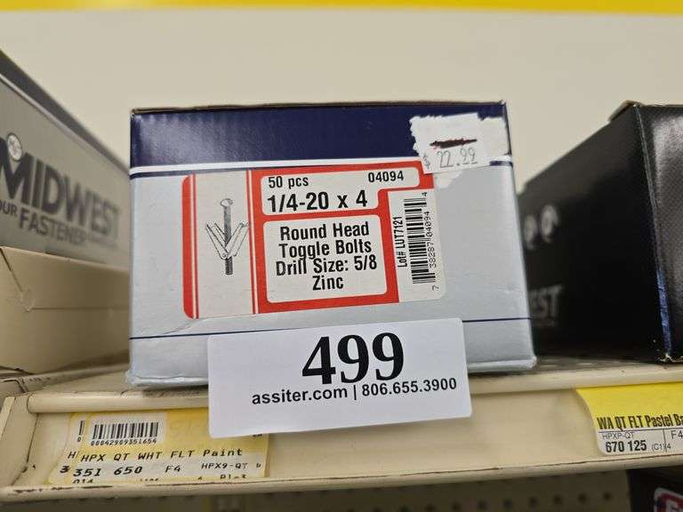 1/4-20 x 4" Round Heaad Toggle Bolts