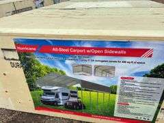 20x20 All-Steel w/ Open Sidewall Carport MSC2020F