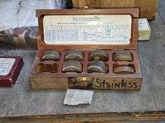 Barrel Table W/ Assorted Metal Samples