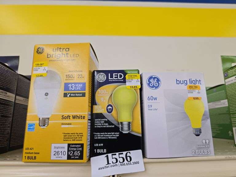 (5) GE 60W & 100W Buglight w/(2) 150W LED Ultra Bright