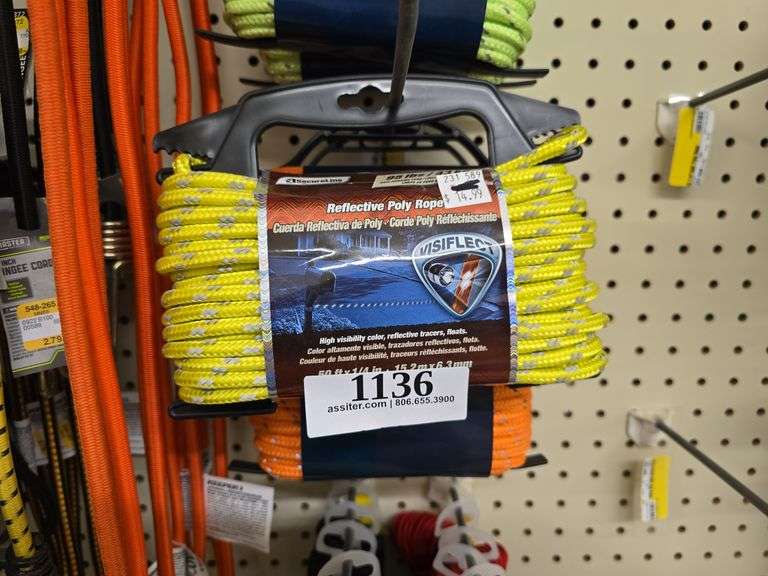 (3) Rolls 100 ft Diamond Braid Polypropylene Rope  Yellow & Orange