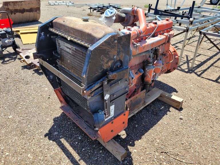 Orange 6 Cylinder Diesel Engine
