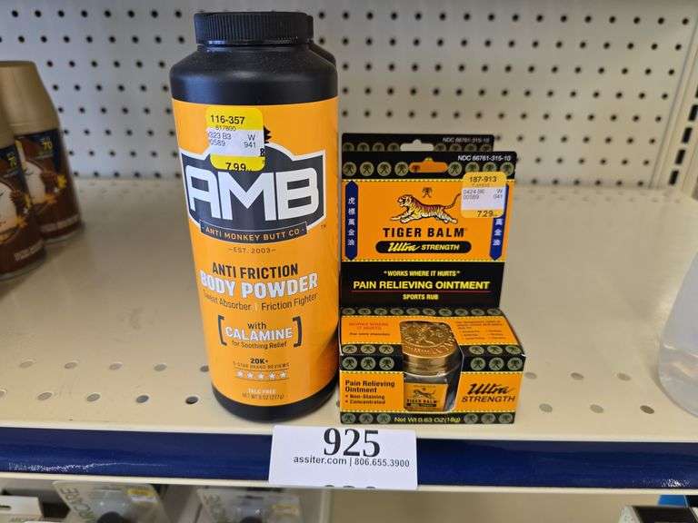 (2) 8oz. Anti Monkey Butt Co. Powder w/(2) Tiger Balm