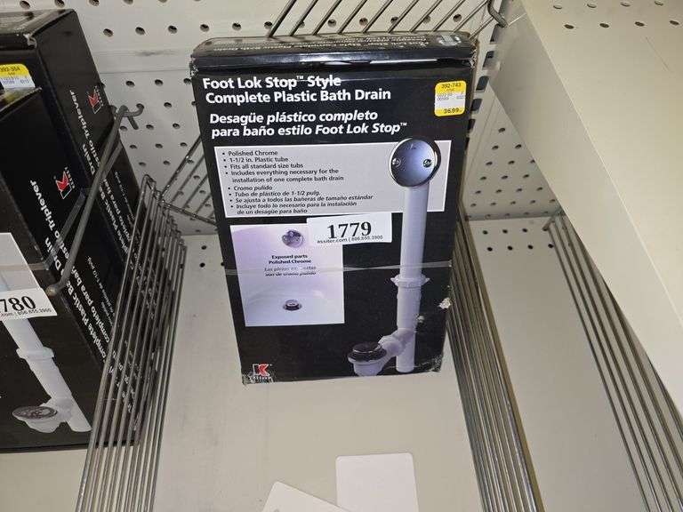 Keeney Foot Lok Stop Bath Drain