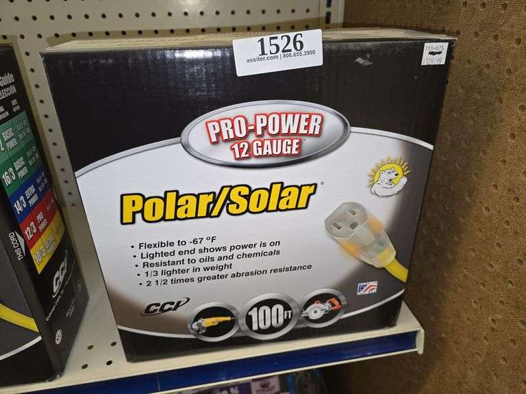 Pro-Power Polar/Solar 12ga 100ft Extension Cord