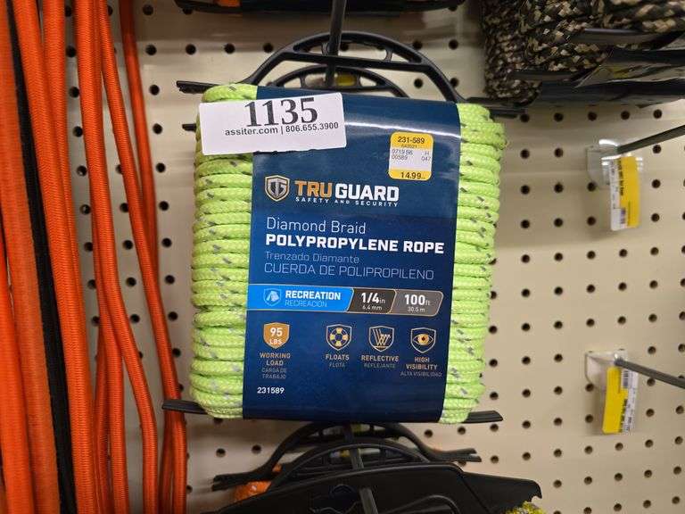 (2) Rolls 100ft Diamond Braid Polypropylene Rope Green