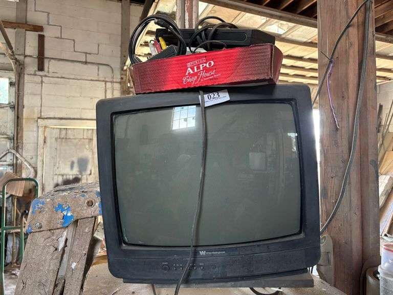 Old tv with cords