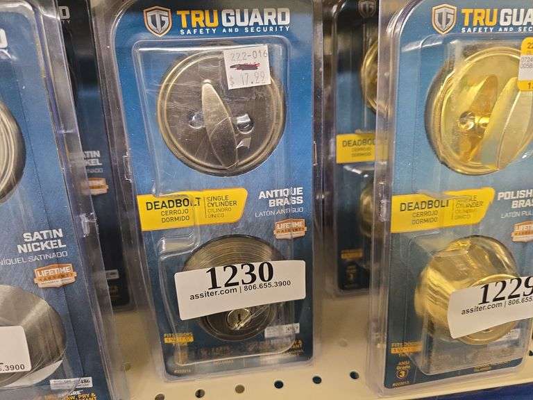 (3) TruGuard Antique Brass Dead Bolt