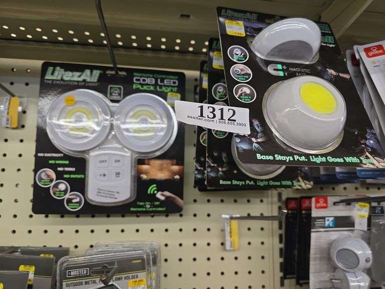 LitezAll (4) COB LED Ball w/(2) Remote Control COB LED Puck Light
