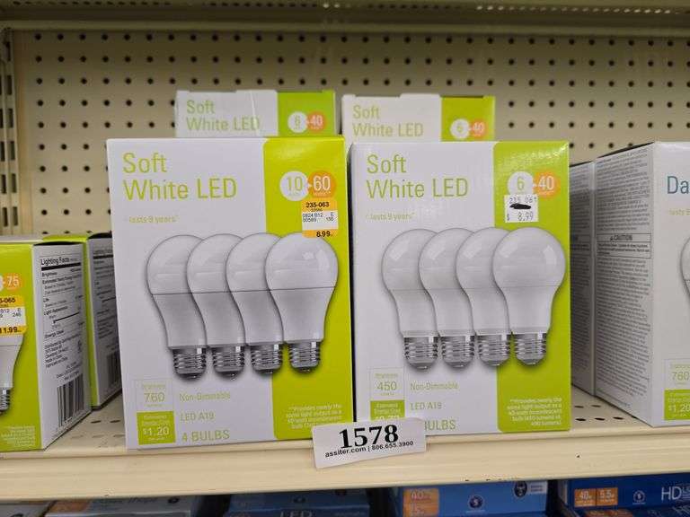 (5) Soft White LED 10W w/(5) 6W Bulbs