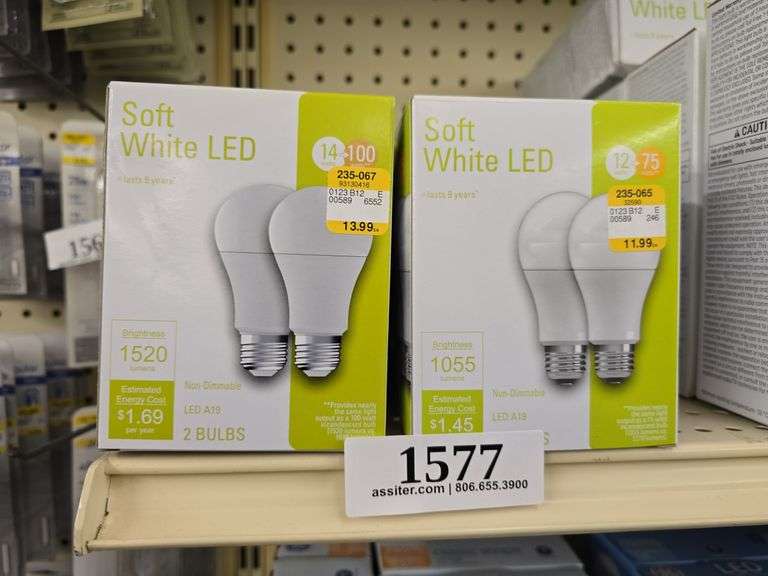(4) 2pack Soft White LED 14W w/(5) 12 W Bulbs