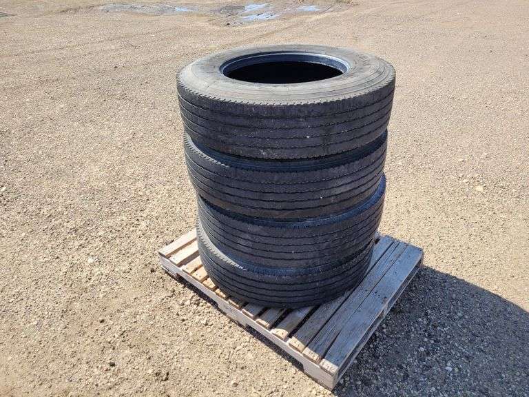 (4) Hercules H-502 295/75R22.5 Tires