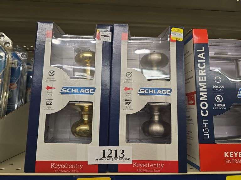 (3) Schlage Keyed Entry Door Knobs