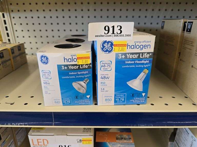 (4) GE Halogen Indoor Floodlight w/(3) GE Indoor Spotlight