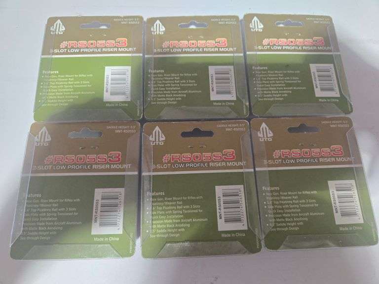 (6) UTG 3 Slot Low Profile Riser Mounts #RSO5S3