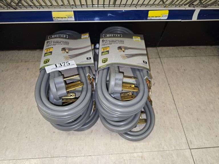 (6) Master Electrician 6ft Flat Range Cord