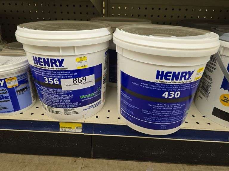 gal Henry Carpet & Vinyl Adhesive w/(2) gal Henry Floor & Tile Adhesive