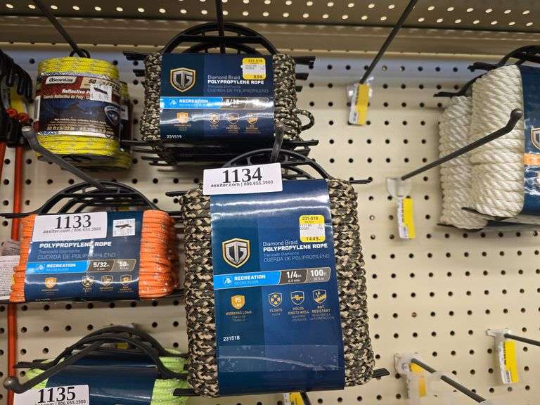 (7) Rolls Polypropylene Rope Light & Dark Brown 50ft & 100ft