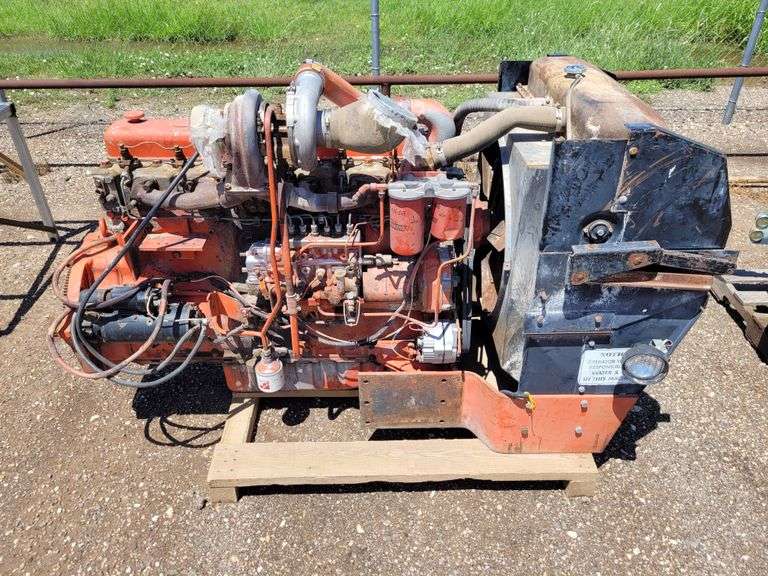 Orange 6 Cylinder Diesel Engine