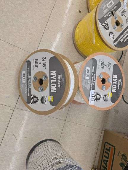 (2) King Cord Nylon Rope3/16" x 500ft & 3/8" x 400ft