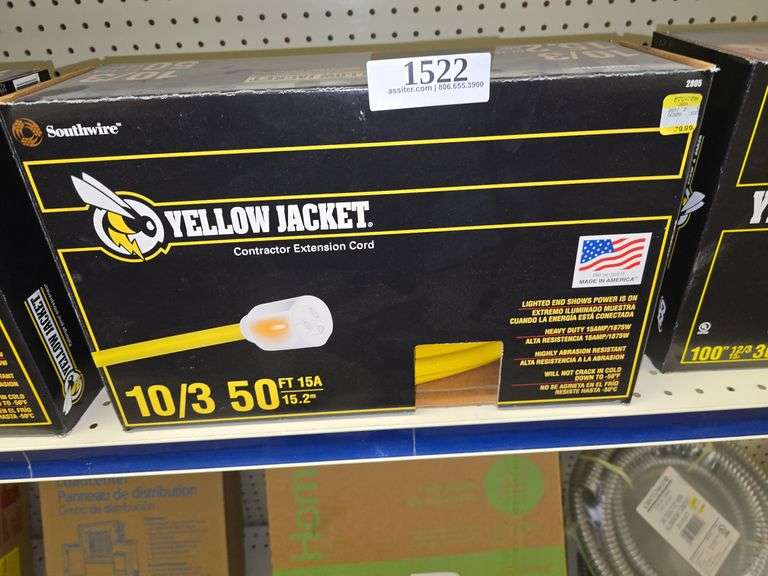 Yellow Jacket 10/3 50ft Extension Cord