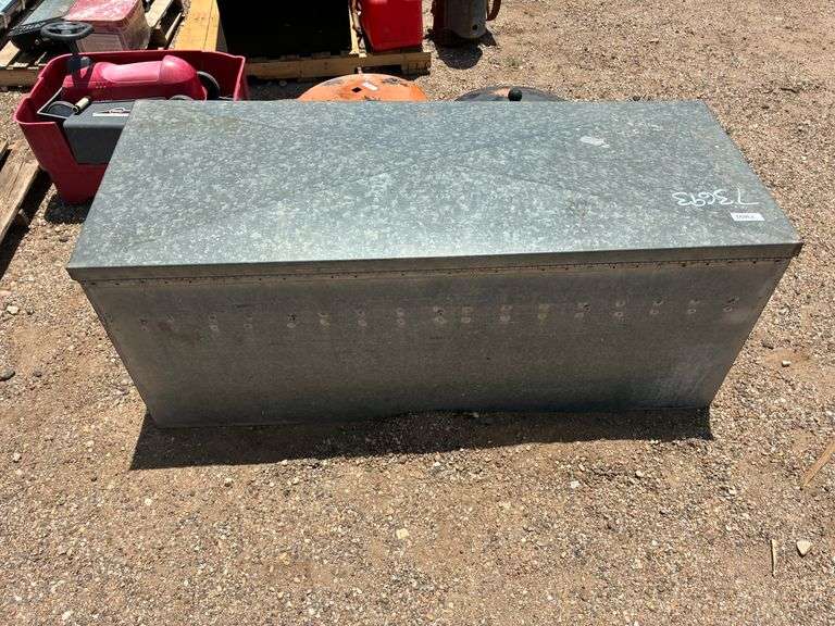 Gray Toolbox w/Post Hole Diggers and Pillows