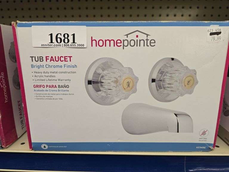 Homepointe Tub Faucet Bright   Chrome Finish 623456