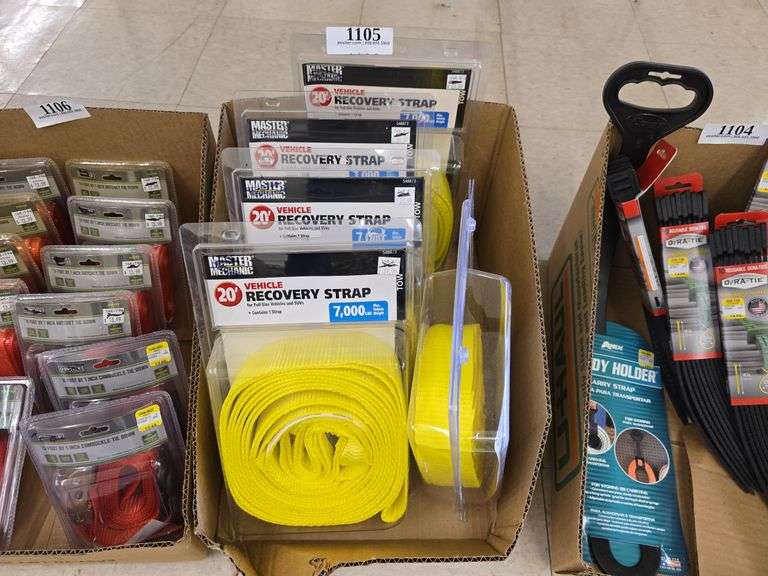 (5) Master Mechanic 20ft Vehicle Recovery Strap