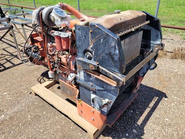 Orange 6 Cylinder Diesel Engine
