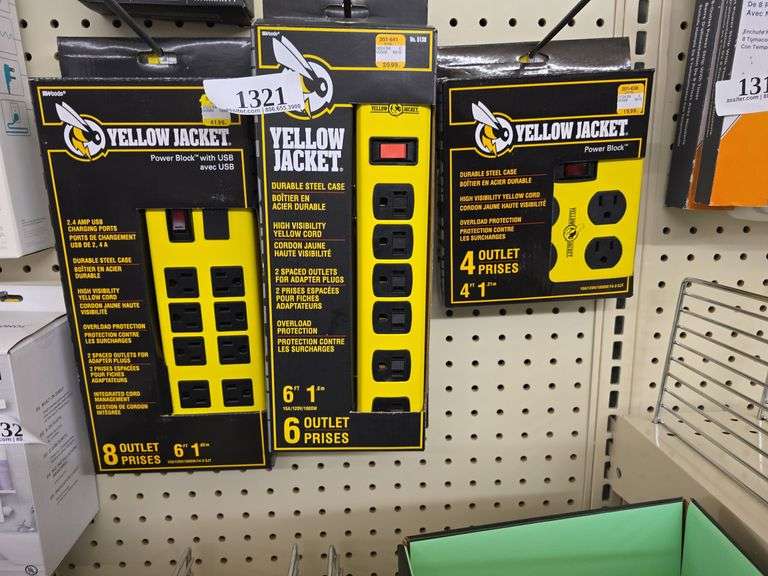 (4) Yellow Jacket Power Blocks incl. 4 Outlet, (2) 6 Outlet, 8 Outlet