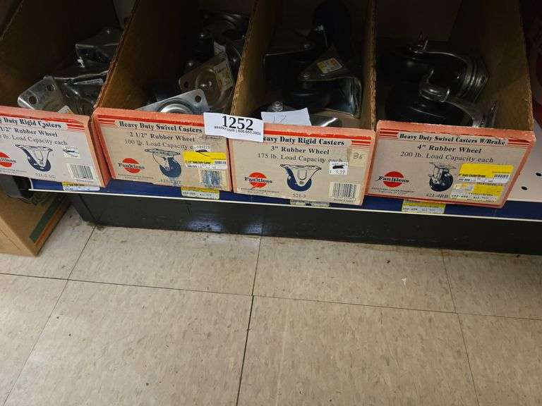Faultless 21/2" to 4" Rubber Wheel 100lb to 200lb Casters