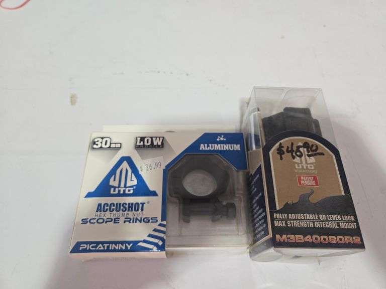 UTG Fully Adjustable QD Lever Lock and UTG Scope Rings