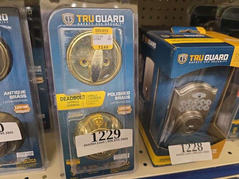 (4) TruGuard Polished Brass Dead Bolt