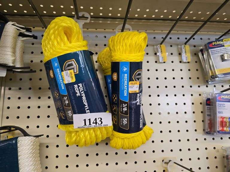 (4) Rolls Twisted Polypropylene Rope 3/8" x 50ft