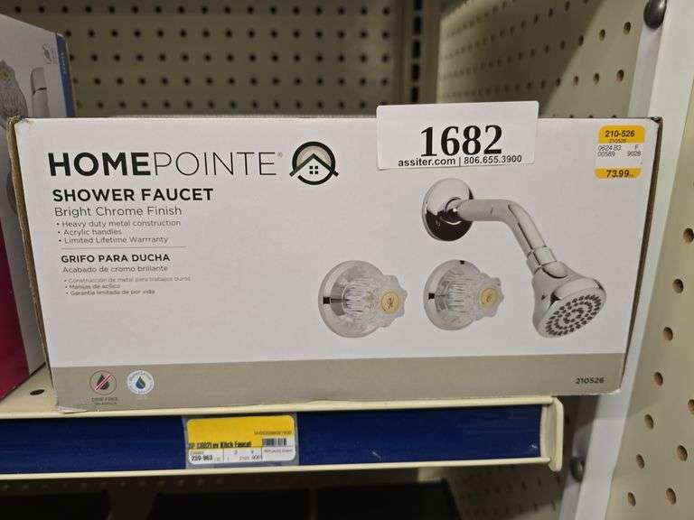 Homepointe Shower Faucet Bright  Chrome Finish 210526