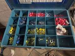 Box with Drawers electrical connecters hose nuts clamps washers bolts misc