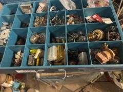 Box with Drawers electrical connecters hose nuts clamps washers bolts misc