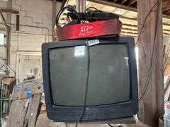 Old tv with cords