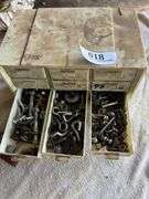 Box with drawers with nuts and bolts and misc