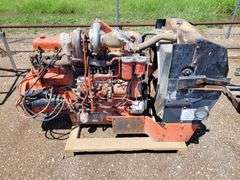 Orange 6 Cylinder Diesel Engine