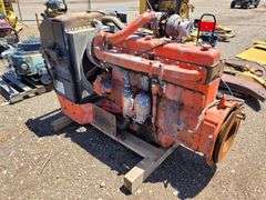 Orange 6 Cylinder Diesel Engine