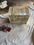 Box with drawers with nuts and bolts and misc