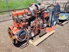 Orange 6 Cylinder Diesel Engine