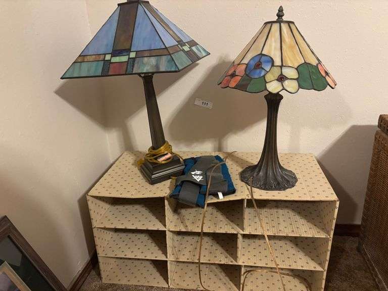 Lamps ankle weights, shelves
