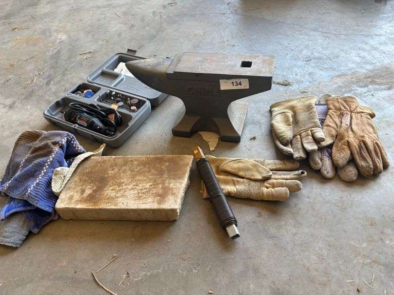Anvil with gloves stone with buzzsaw