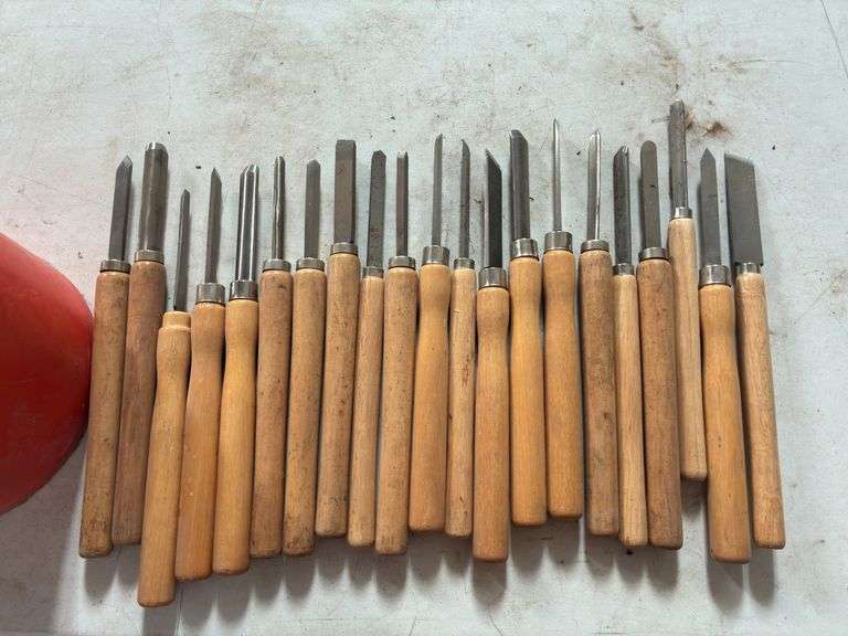 Bucket Containing (21) Wood Turning Chisels