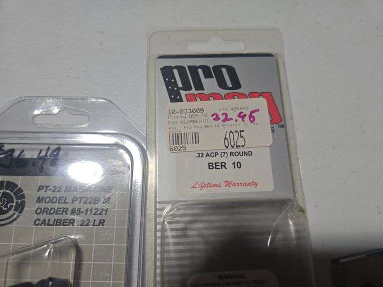 (3) Small .22 Magazines and (2)  32 ACP Magazines